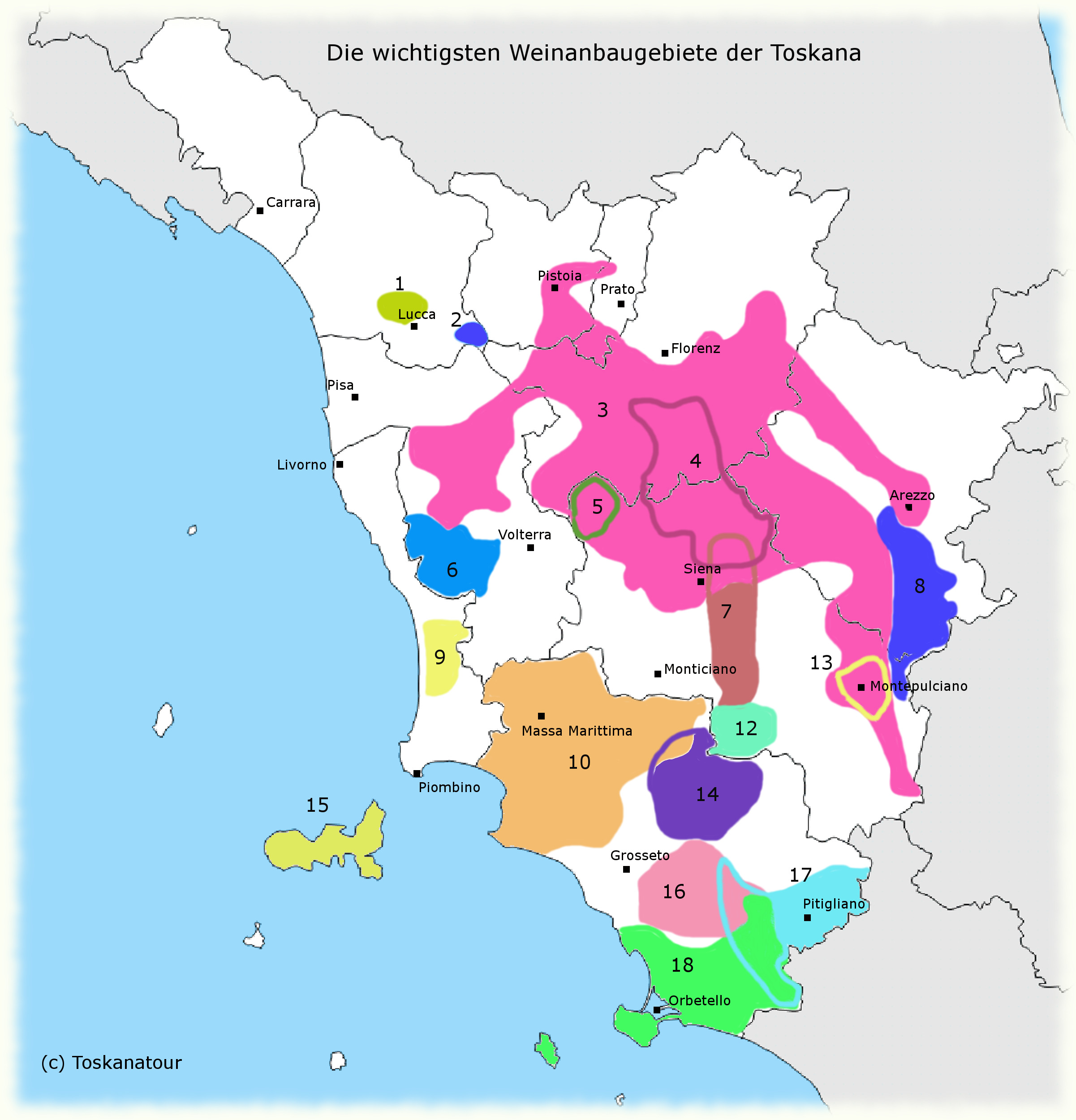 Regiones vinícolas de Toscana
