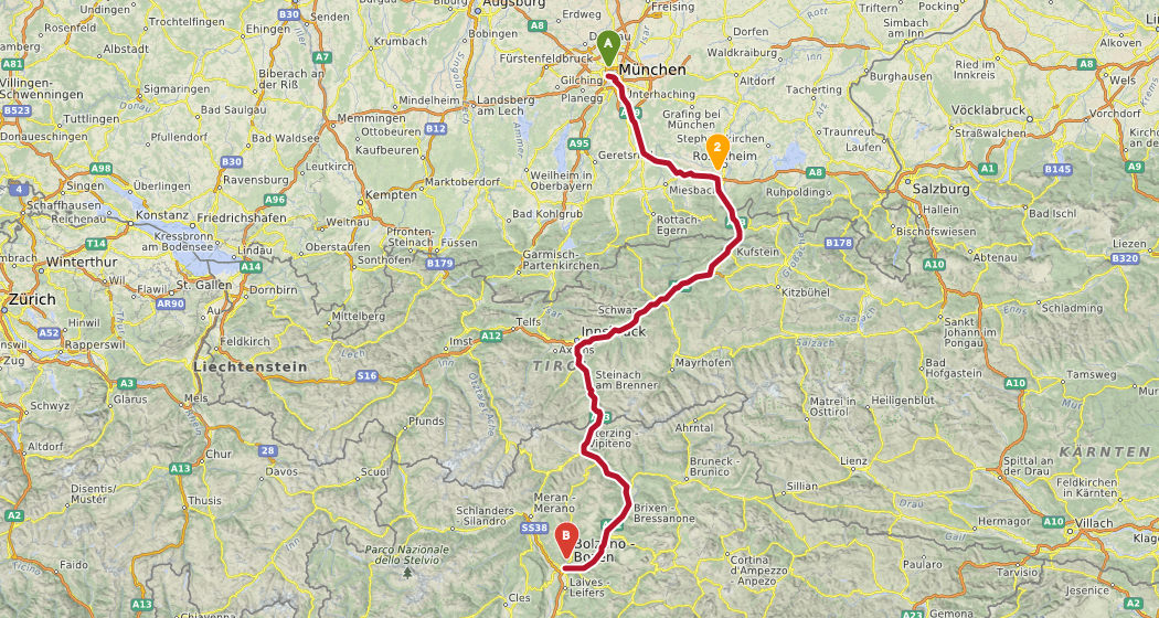 österreich toskana route1