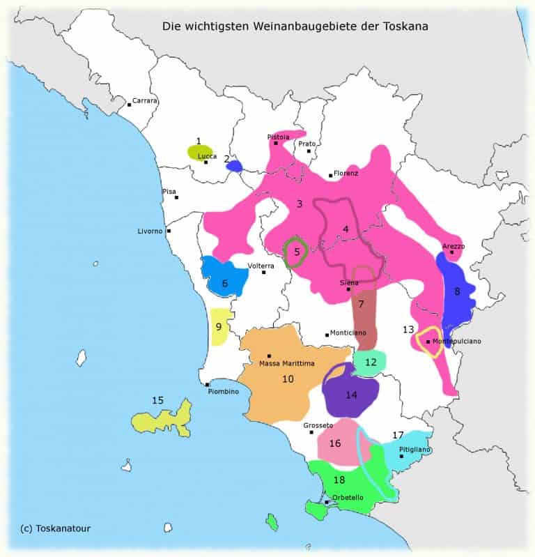 Weingebiete Toskana