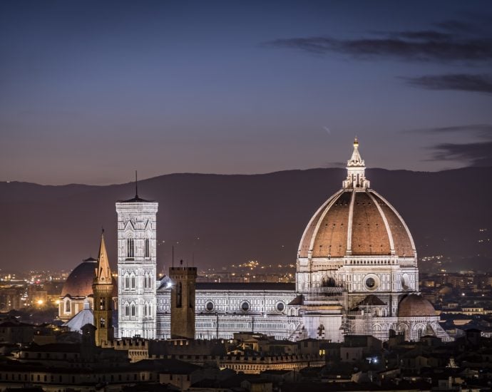 florence cathedral, cathedral, night