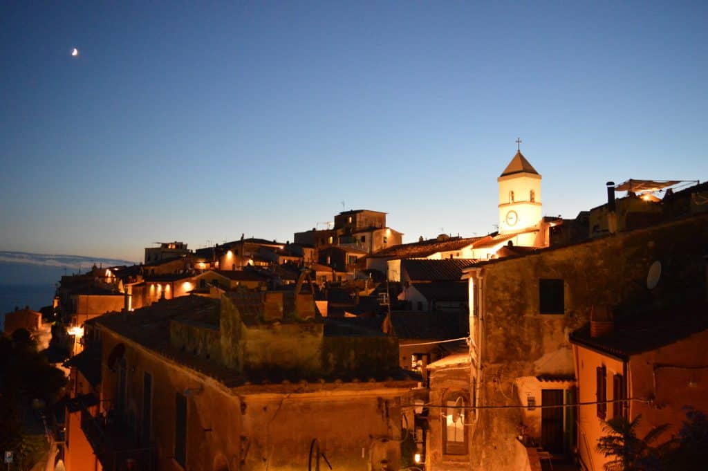 town, buildings, night